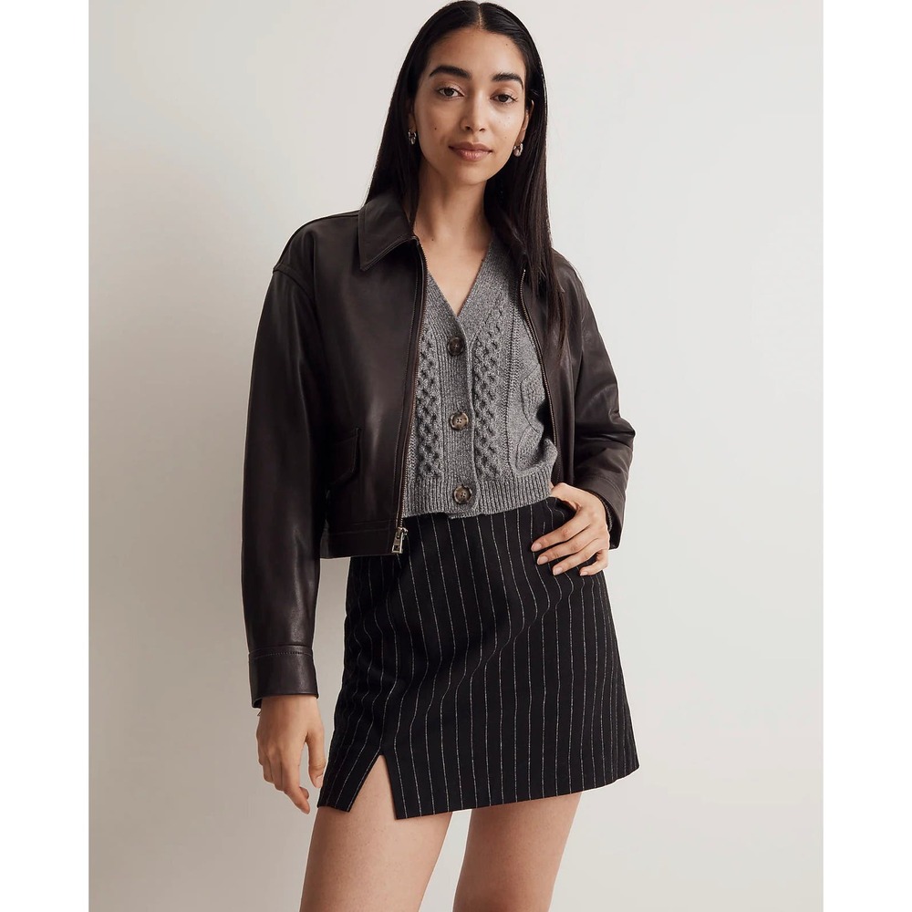 MADEWELL Black Wool-Blend Mini Skirt NWT Size 8